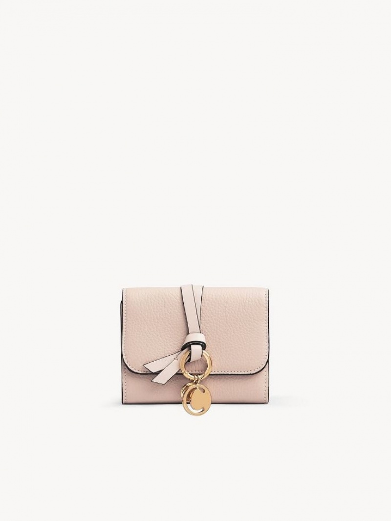 Chloe Alphabet Small Tri-fold Lille Pung Lyserød Beige | CHE-SR14290