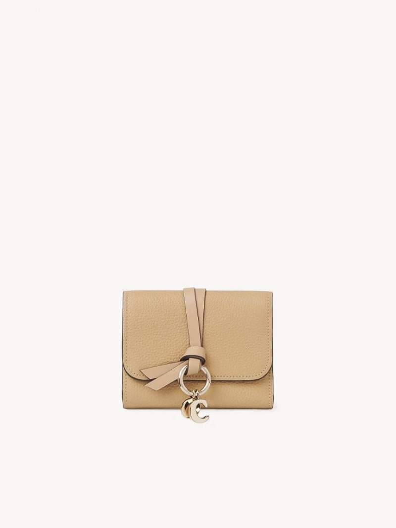 Chloe Alphabet Small Tri-fold Lille Pung Brune | CHE-SR14292