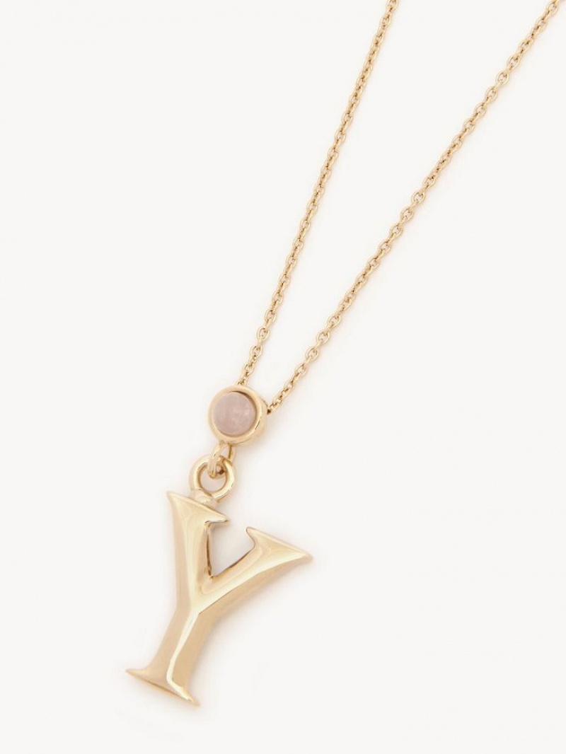 Chloe Alphabet With Pendant Halskæder Guld | CHE-SR14331