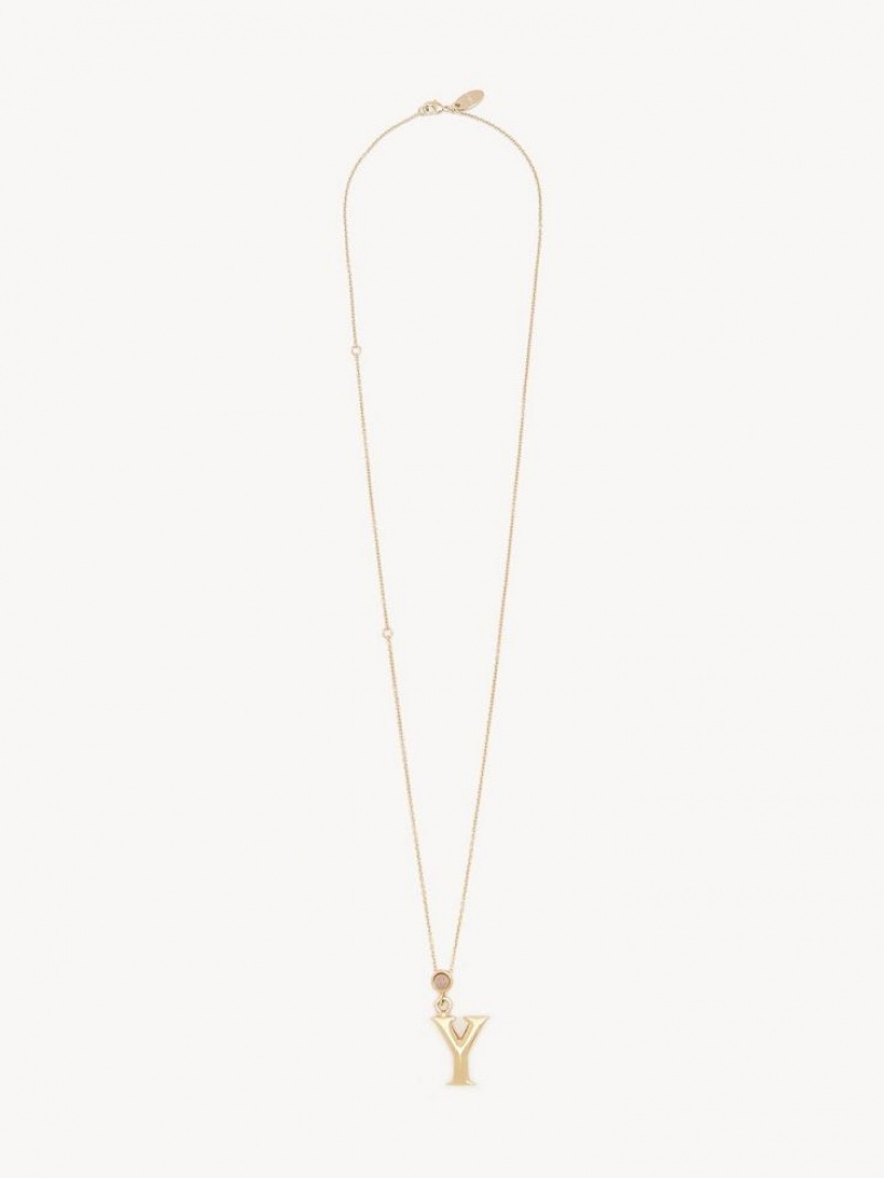 Chloe Alphabet With Pendant Halskæder Guld | CHE-SR14331