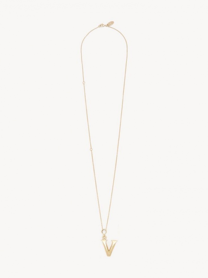 Chloe Alphabet With Pendant Halskæder Guld | CHE-SR14334