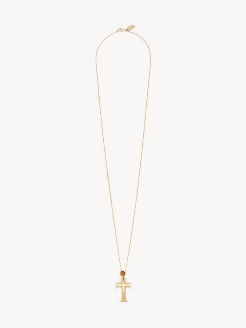 Chloe Alphabet With Pendant Halskæder Guld | CHE-SR14336