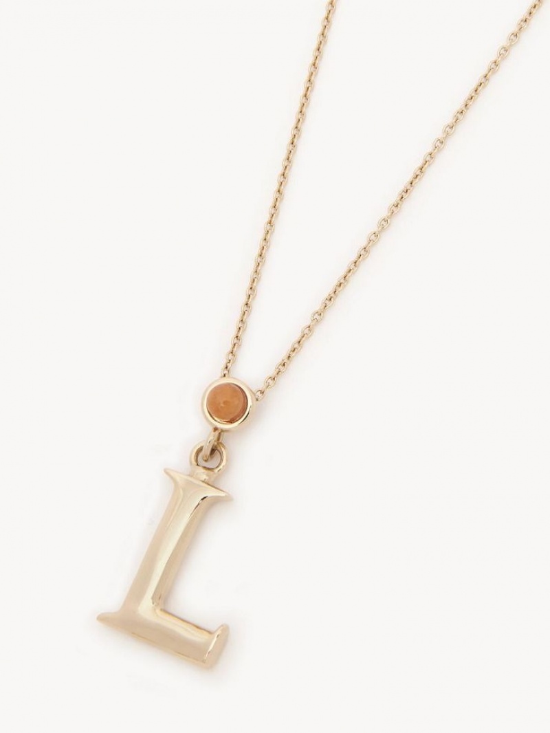 Chloe Alphabet With Pendant Halskæder Guld | CHE-SR14344