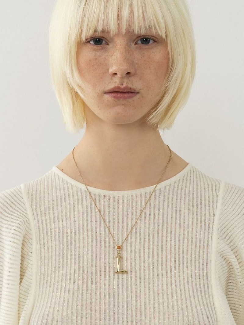 Chloe Alphabet With Pendant Halskæder Guld | CHE-SR14344