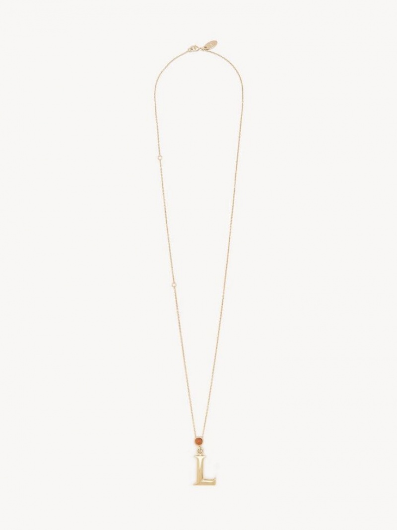 Chloe Alphabet With Pendant Halskæder Guld | CHE-SR14344