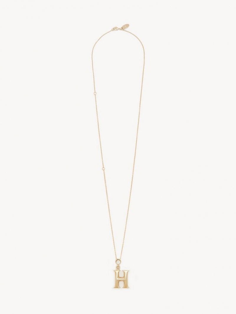 Chloe Alphabet With Pendant Halskæder Guld | CHE-SR14348