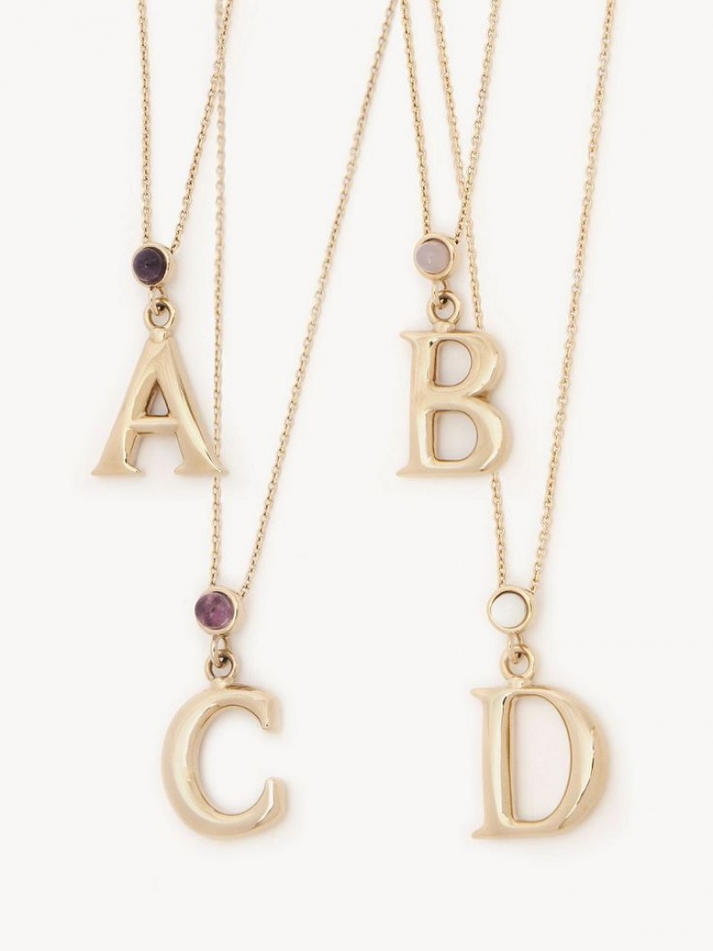 Chloe Alphabet With Pendant Halskæder Guld | CHE-SR14430