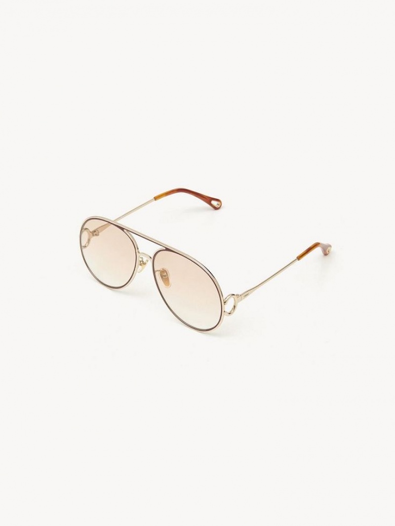 Chloe Austine Solbriller Guld Lyserød | CHE-SR14524