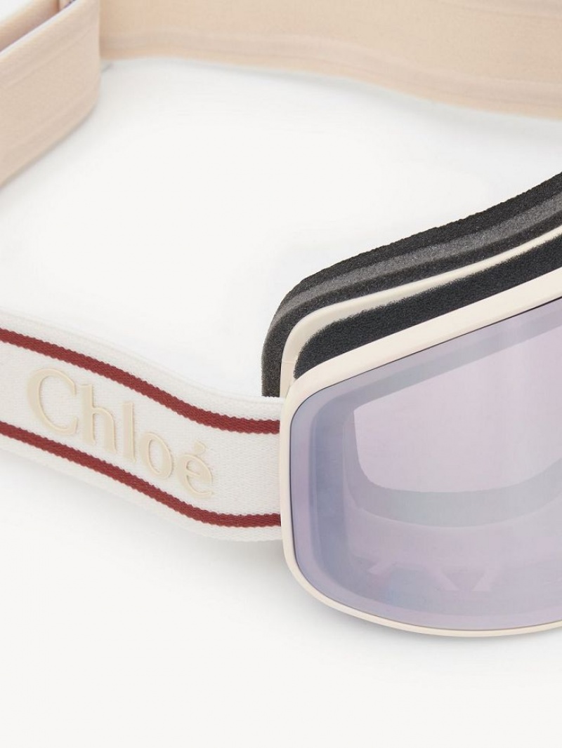 Chloe Cassidy Ski Goggle Solbriller Hvide | CHE-SR14533