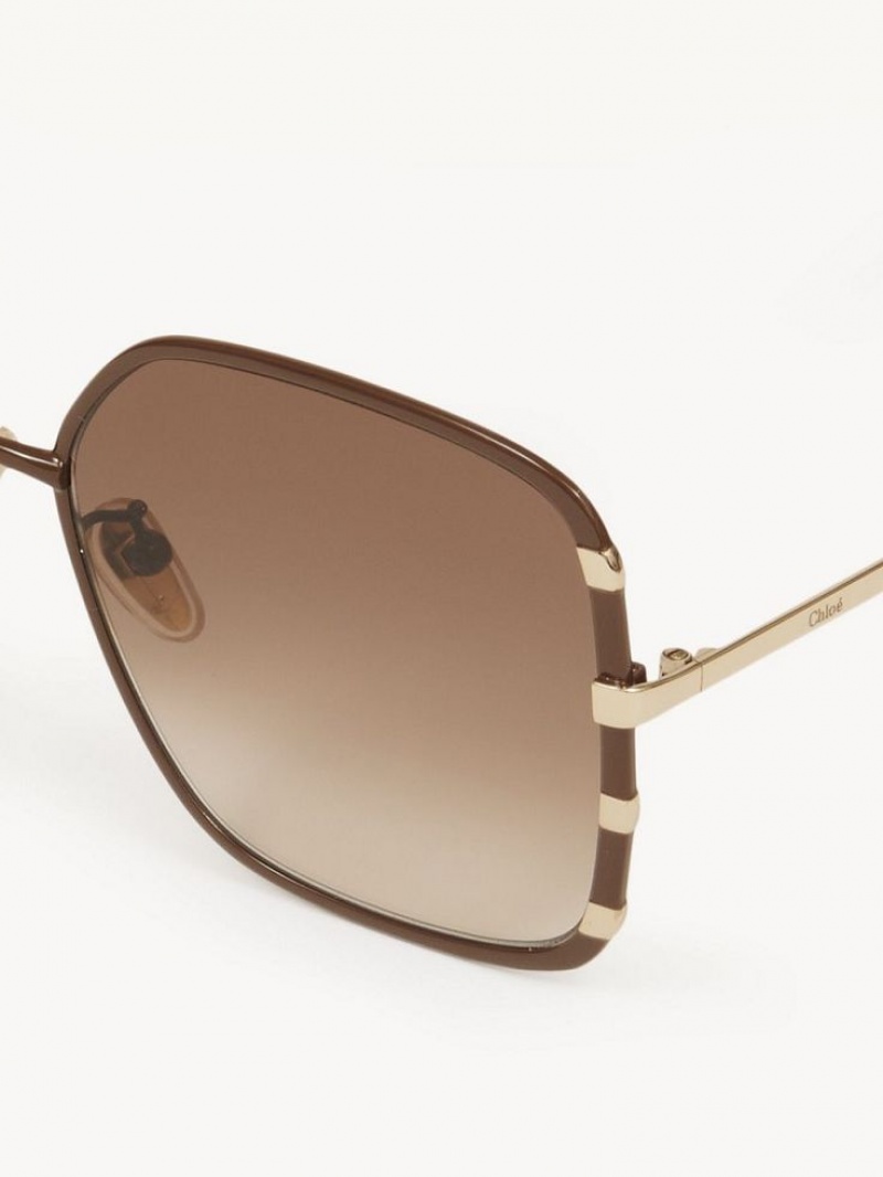 Chloe Celeste Solbriller Guld Brune | CHE-SR14528