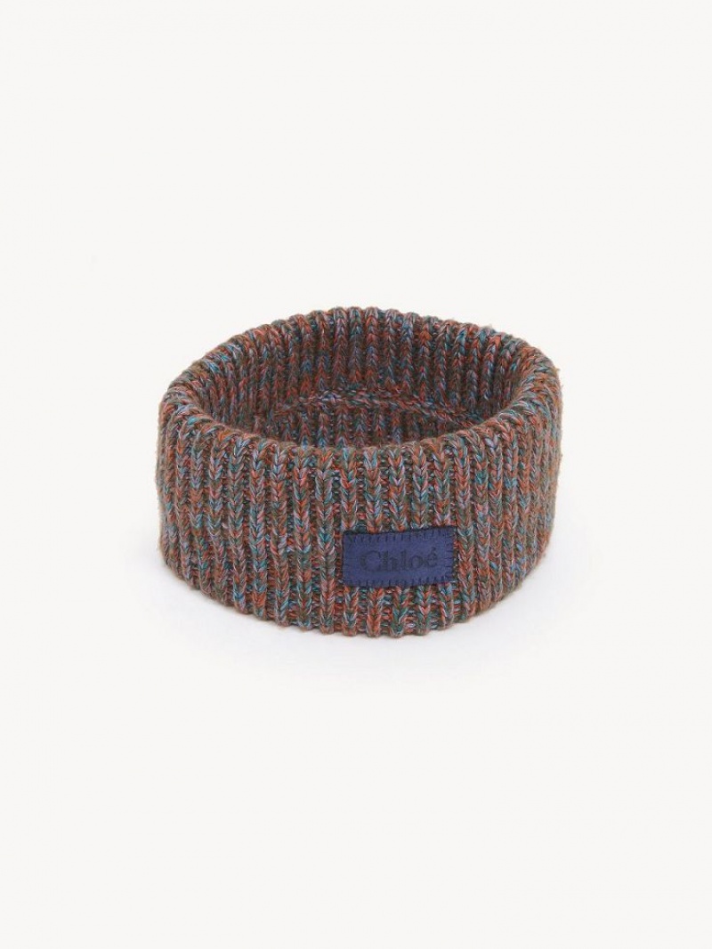 Chloe Chunky Strikket Headband Hat Flerfarvede Blå | CHE-SR14490