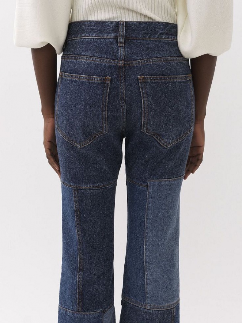 Chloe Cropped Flare Jeans Flerfarvede Blå | CHE-SR14012