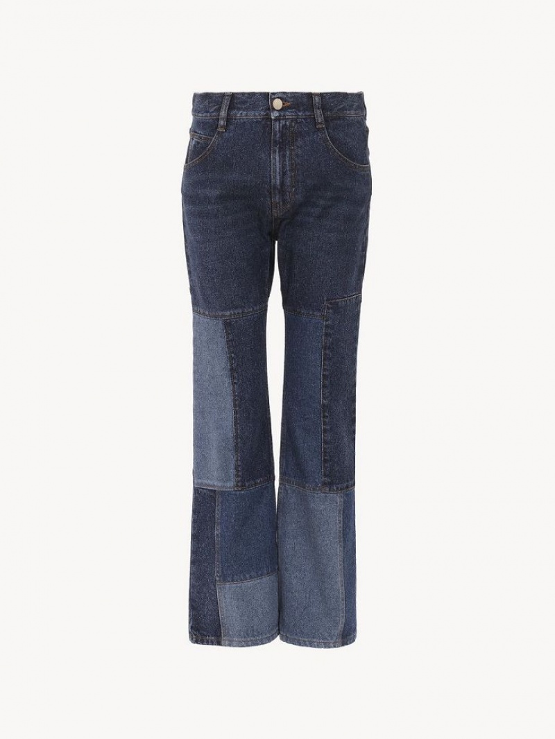 Chloe Cropped Flare Jeans Flerfarvede Blå | CHE-SR14012