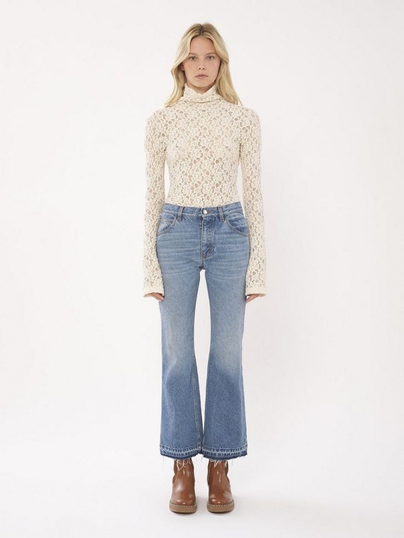 Chloe Cropped Lige Jeans Blå | CHE-SR14017