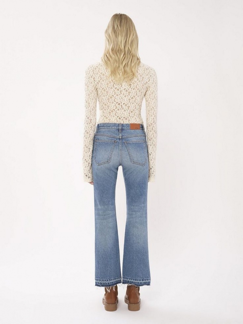 Chloe Cropped Lige Jeans Blå | CHE-SR14017