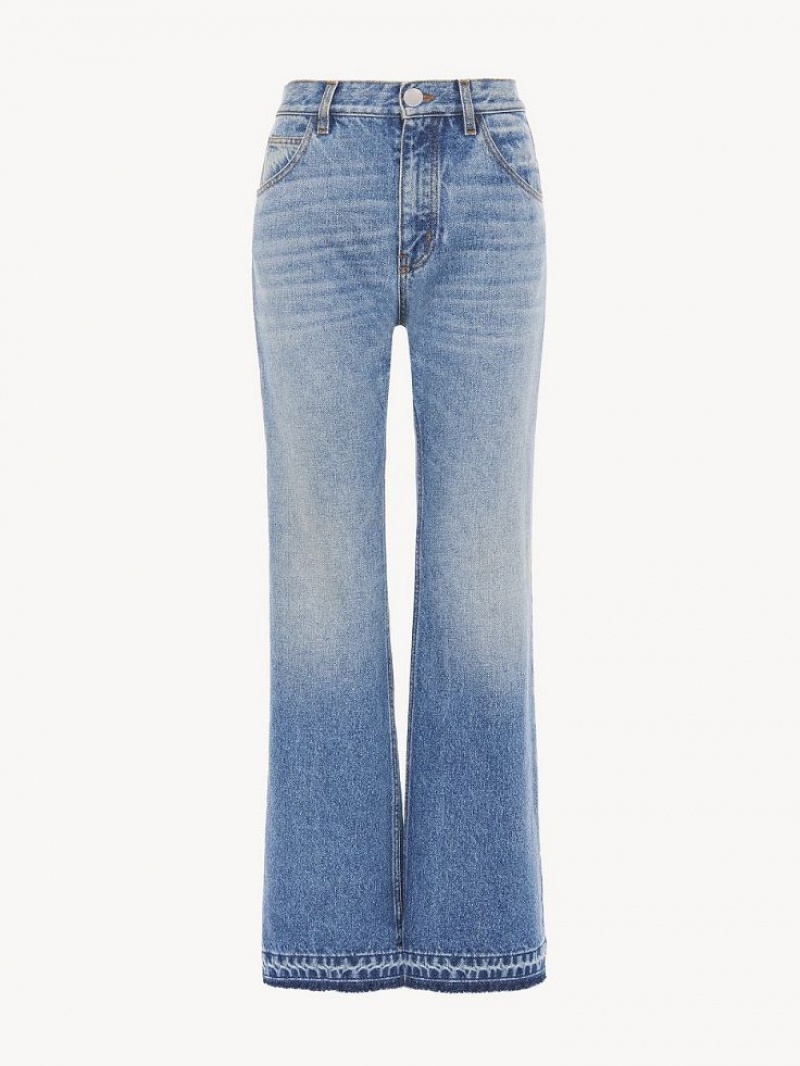 Chloe Cropped Lige Jeans Blå | CHE-SR14017