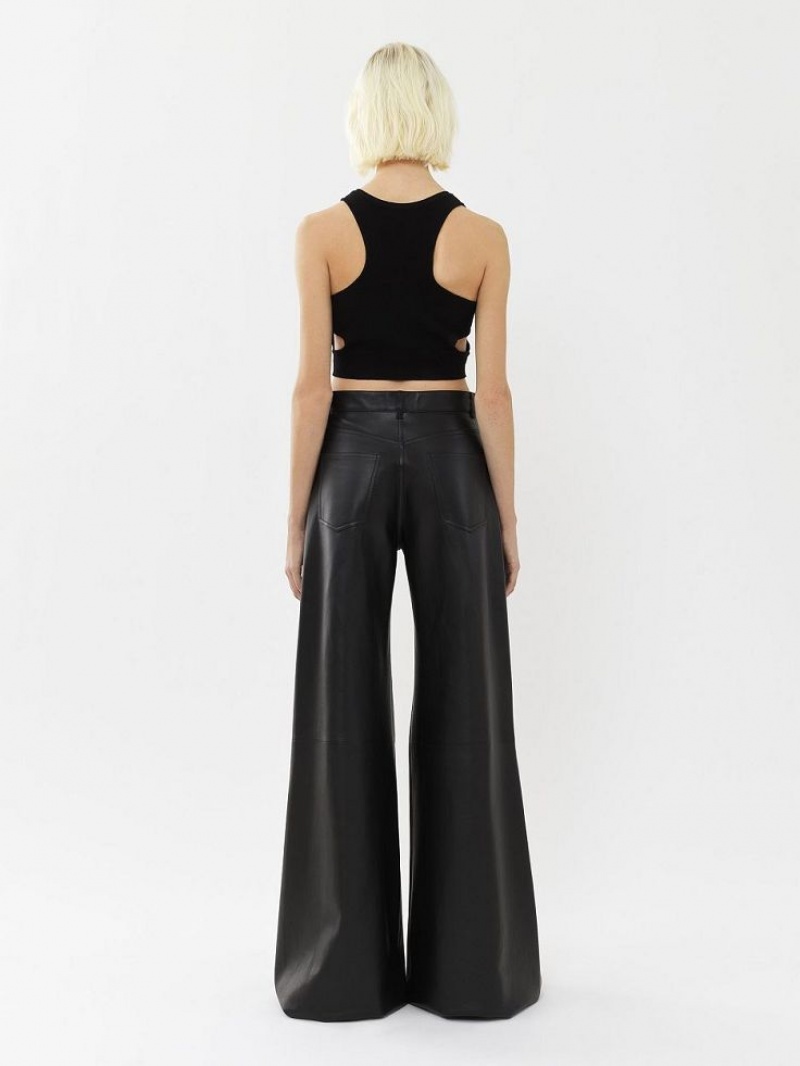 Chloe Cropped Strikkevarer Sort | CHE-SR13939