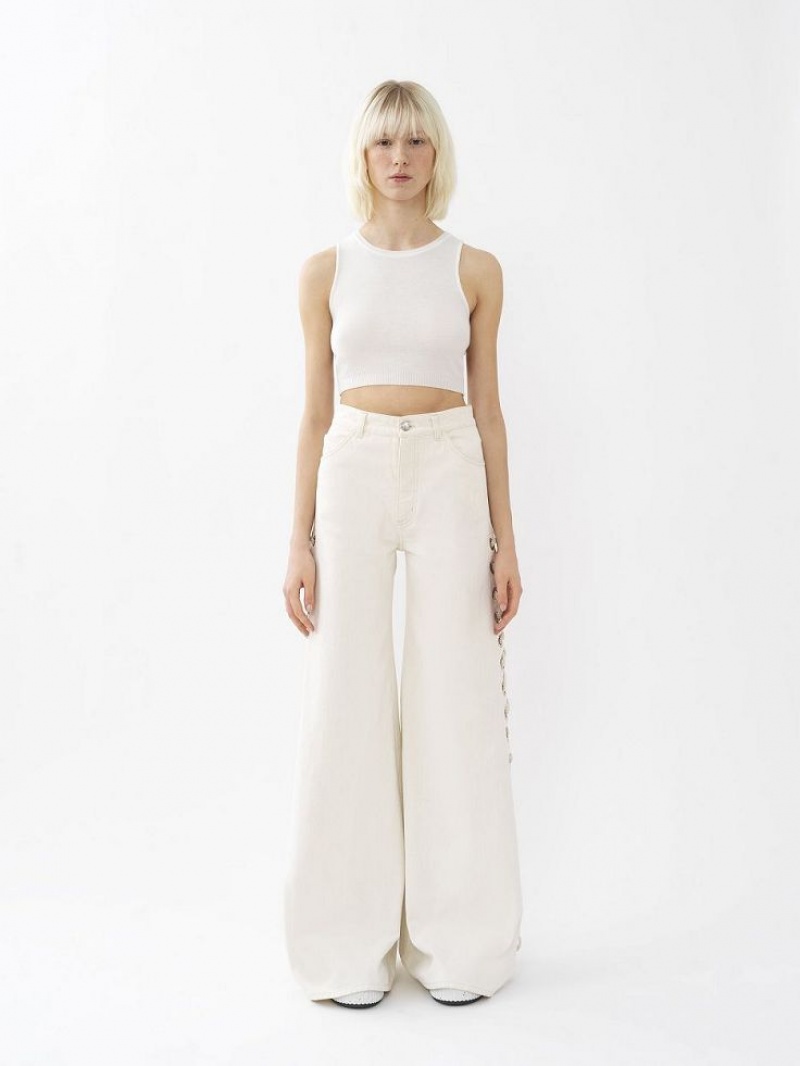 Chloe Cropped Toppe Hvide | CHE-SR13881