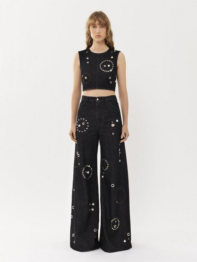 Chloe Cropped Toppe Sort | CHE-SR13884