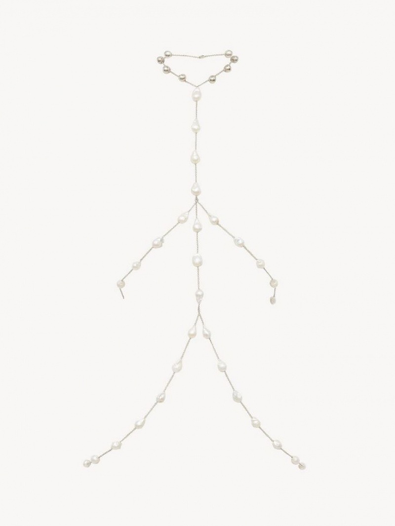 Chloe Darcey Body Chain Halskæder Hvide | CHE-SR14454