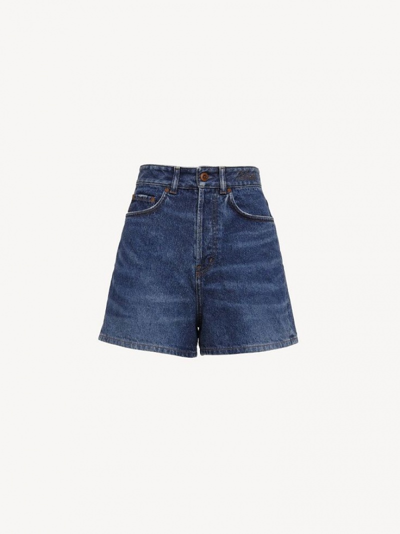 Chloe Dukuno Denim Shorts Blå | CHE-SR13979