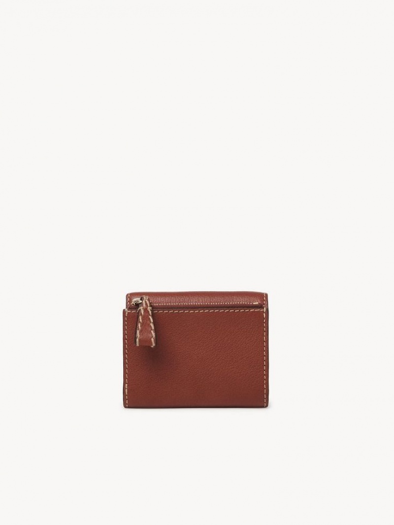 Chloe Edith Small Tri-fold Lille Pung Brune | CHE-SR14278