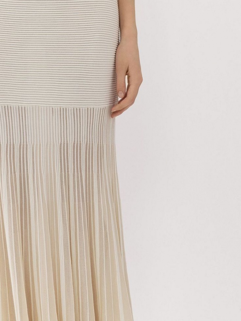 Chloe Flared Maxi Nederdel Hvide | CHE-SR14075