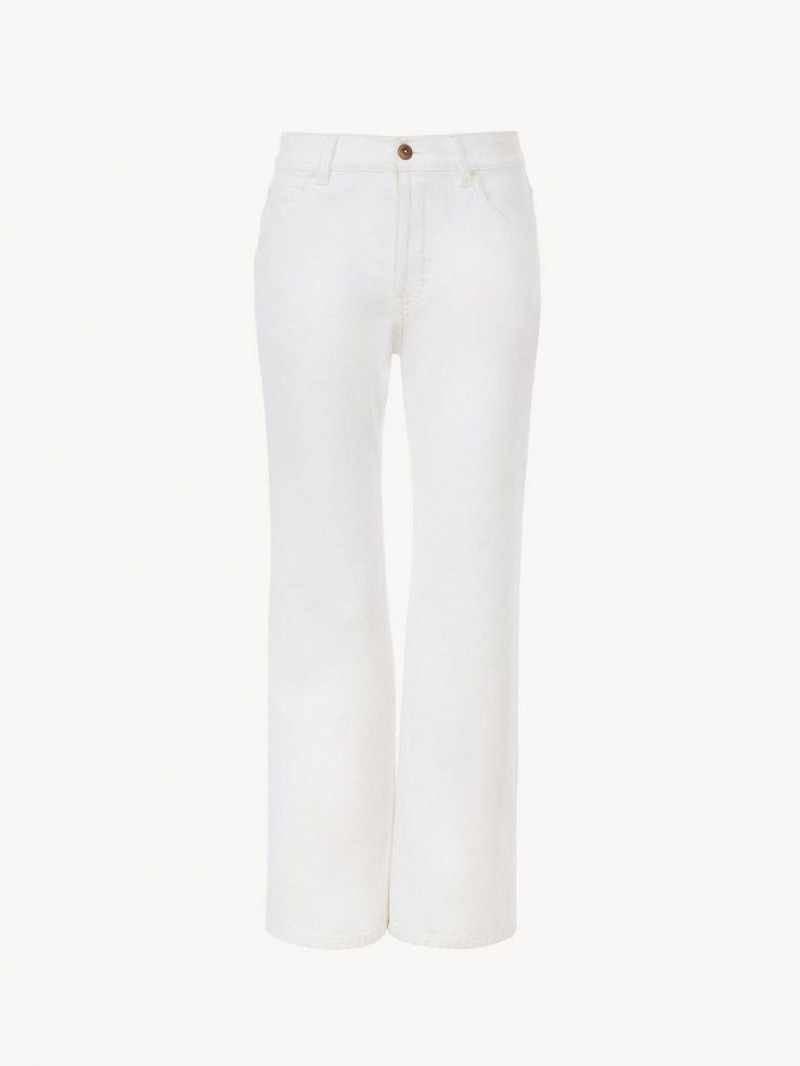 Chloe Fuego Cropped Bootcut Jeans Hvide | CHE-SR13997