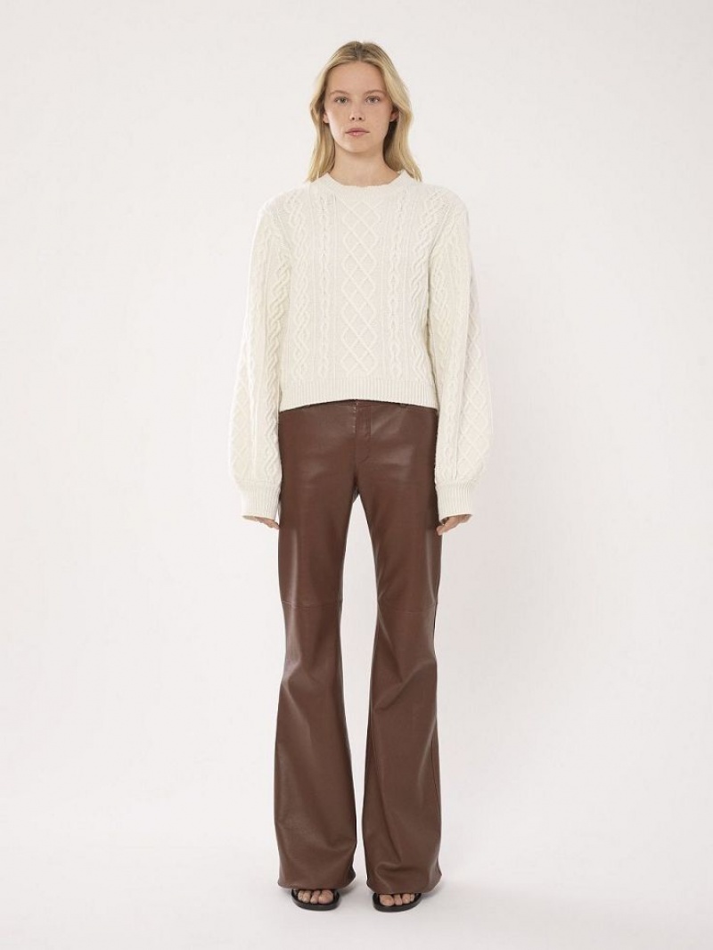 Chloe Generous Cable-knit Strikkevarer Hvide | CHE-SR13956