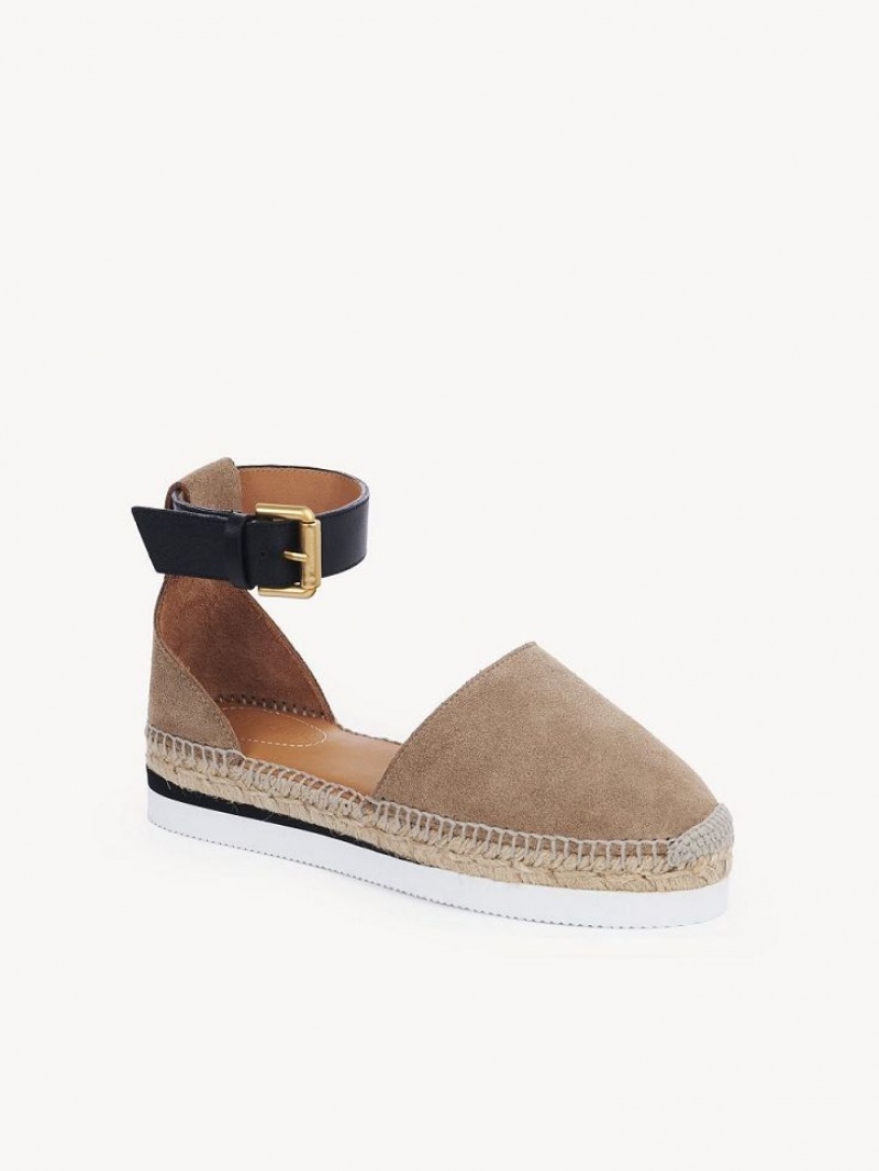 Chloe Glyn Espadrillos Sandaler Khaki | CHE-SR14803