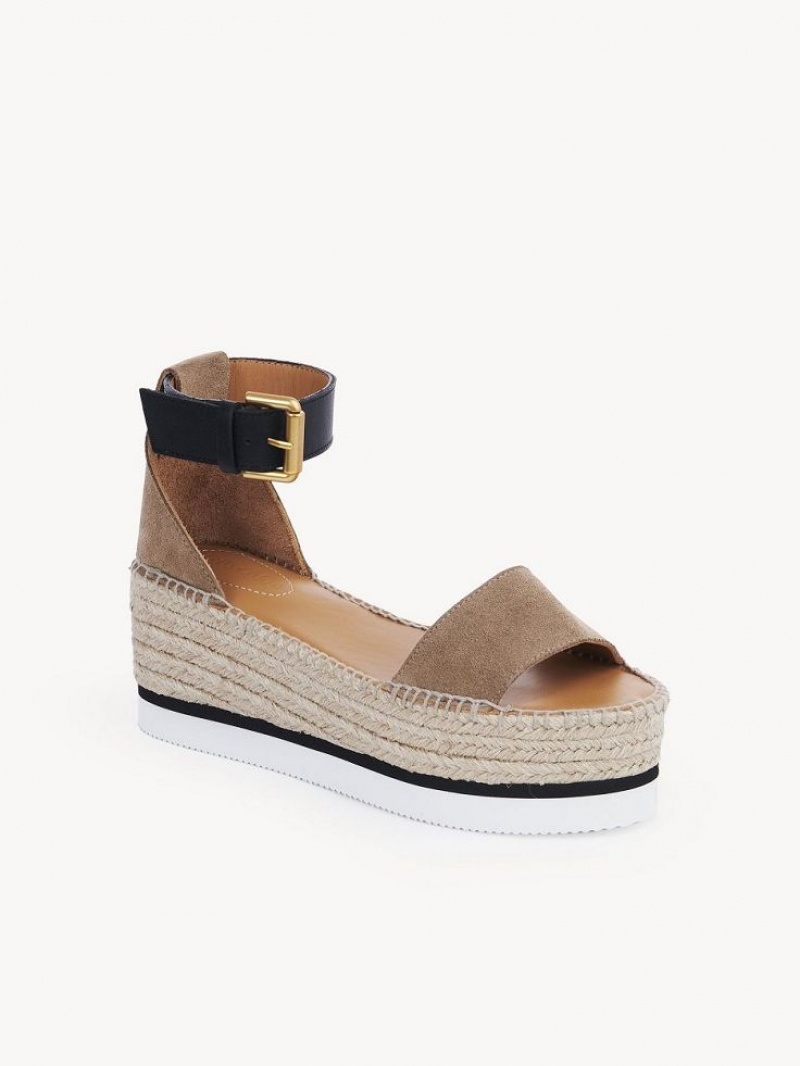 Chloe Glyn Espadrillos Sandaler Khaki | CHE-SR14814