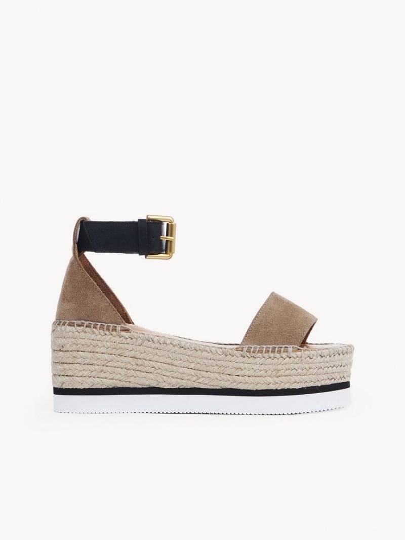 Chloe Glyn Espadrillos Sandaler Khaki | CHE-SR14814