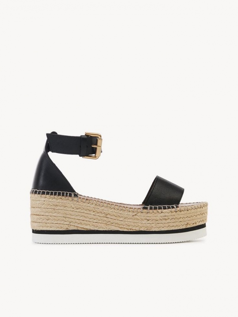 Chloe Glyn Espadrillos Sandaler Sort | CHE-SR14836