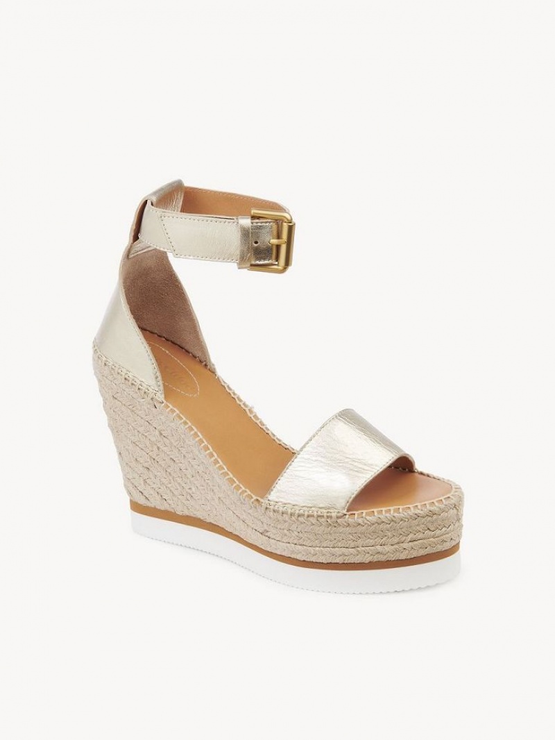 Chloe Glyn Espadrillos Wedge Sølv | CHE-SR14843