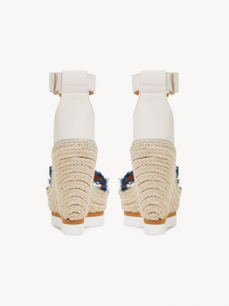 Chloe Glyn Fringed Espadrillos Wedge Dyb Blå | CHE-SR14827