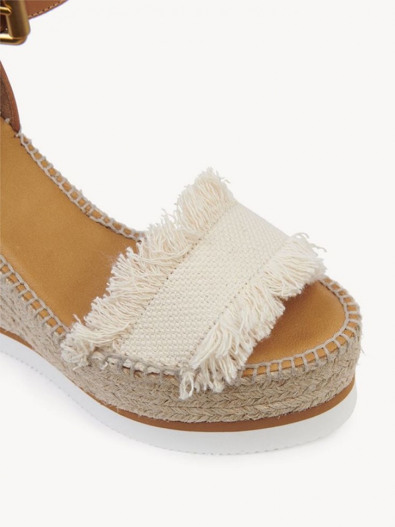 Chloe Glyn Fringed Espadrillos Wedge Hvide | CHE-SR14842