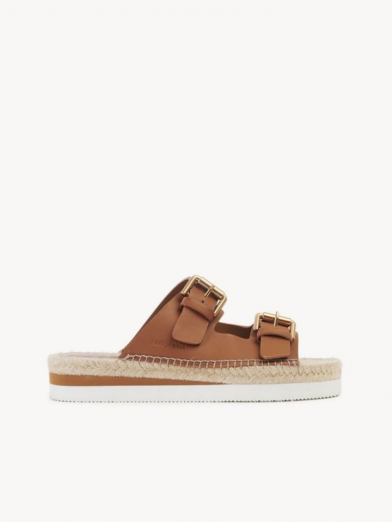 Chloe Glyn Platform Espadrillos Sandaler Brune | CHE-SR14832