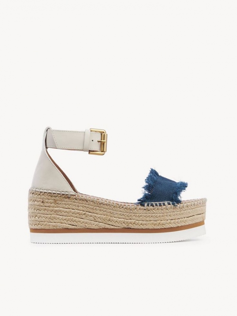 Chloe Glyn Platform Sandaler Dyb Blå | CHE-SR14825