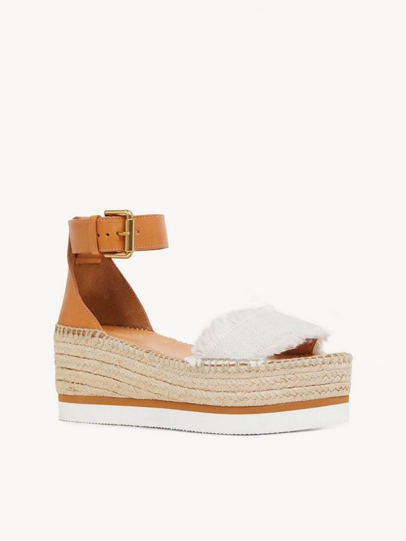 Chloe Glyn Platform Sandaler Hvide | CHE-SR14826