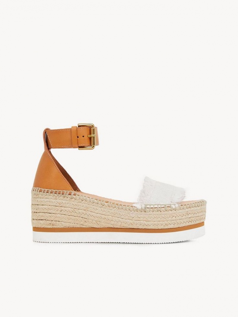 Chloe Glyn Platform Sandaler Hvide | CHE-SR14826