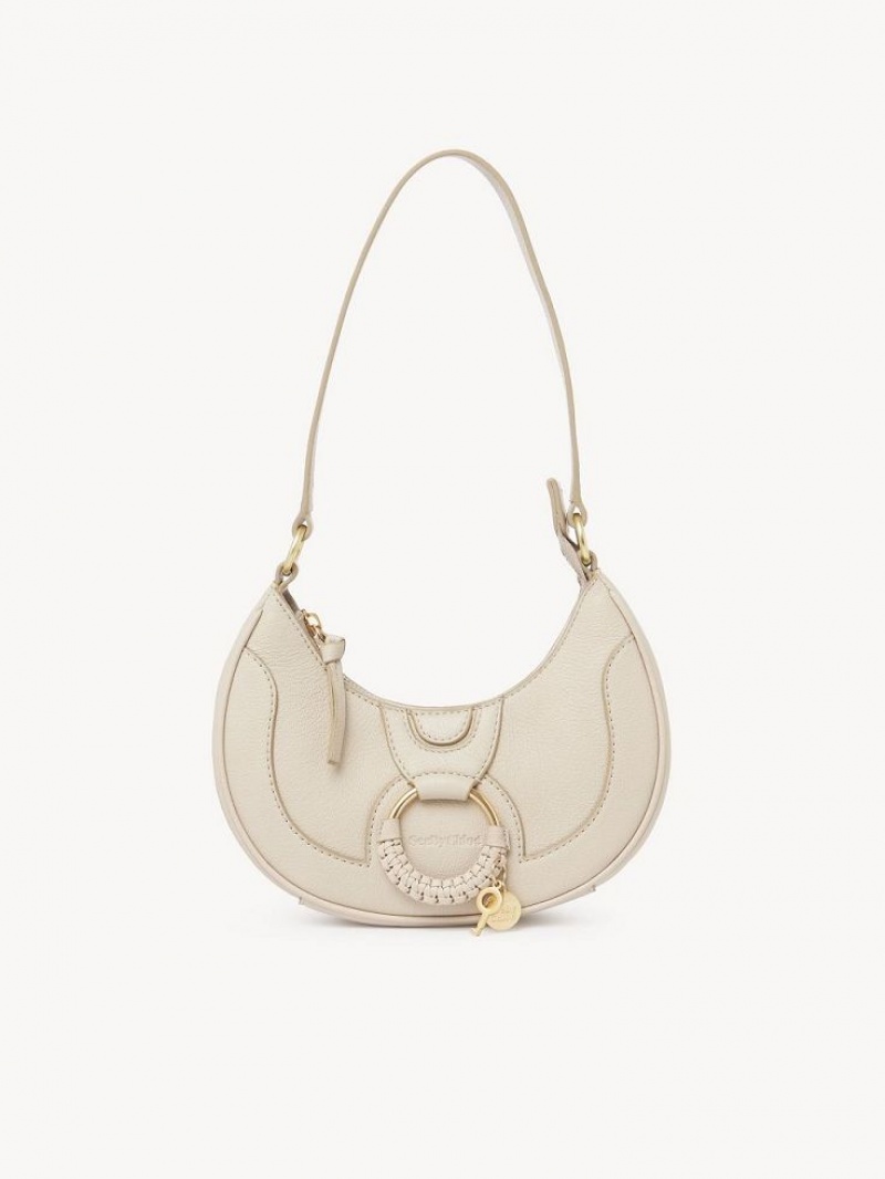 Chloe Hana Half Moon Mini Tasker Beige | CHE-SR14765