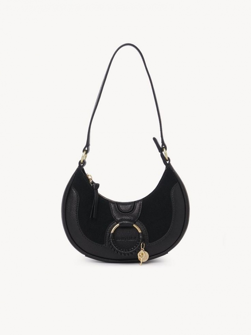 Chloe Hana Half Moon Skuldertasker Sort | CHE-SR14623