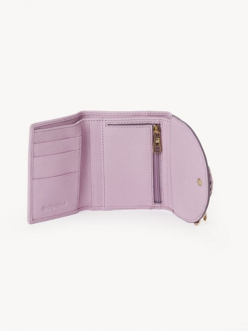 Chloe Hana Tri-fold Lille Pung Lavendel Hvide | CHE-SR14908