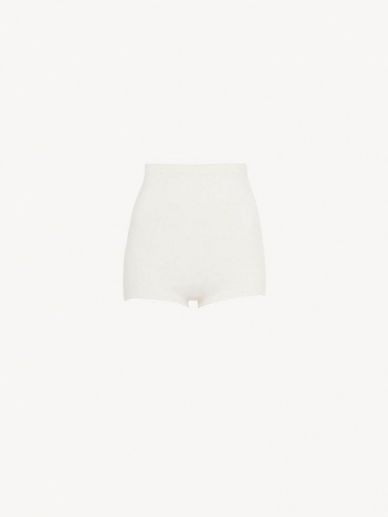 Chloe High-waisted Mini Shorts Hvide | CHE-SR14008