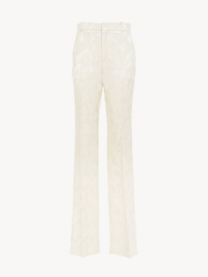 Chloe High-waisted Tailored Bukser Hvide | CHE-SR14023