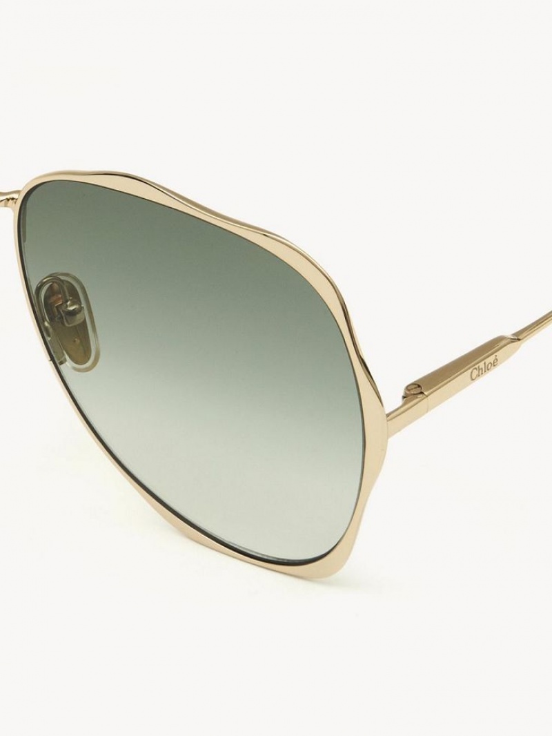 Chloe Honoré Solbriller Guld Grøn | CHE-SR14567