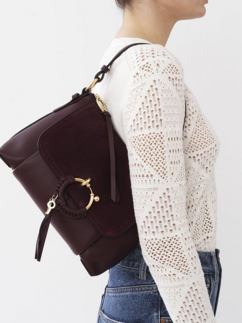 Chloe Joan Small Skuldertasker Bordeaux | CHE-SR14650