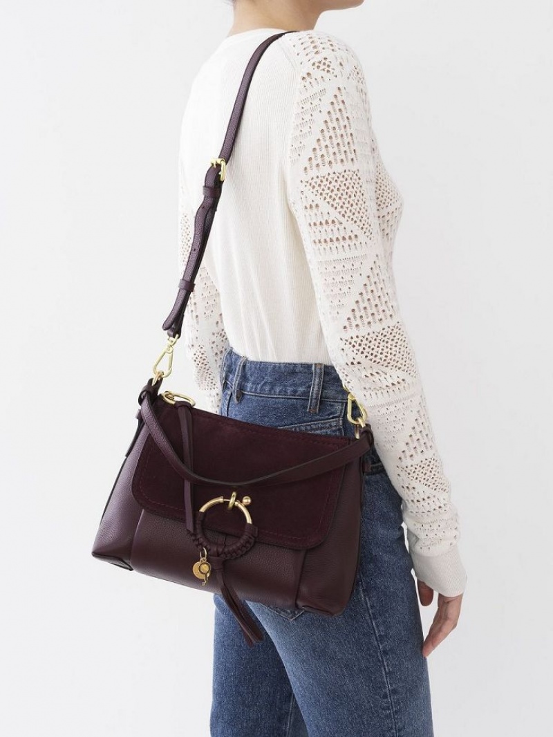 Chloe Joan Small Skuldertasker Bordeaux | CHE-SR14650