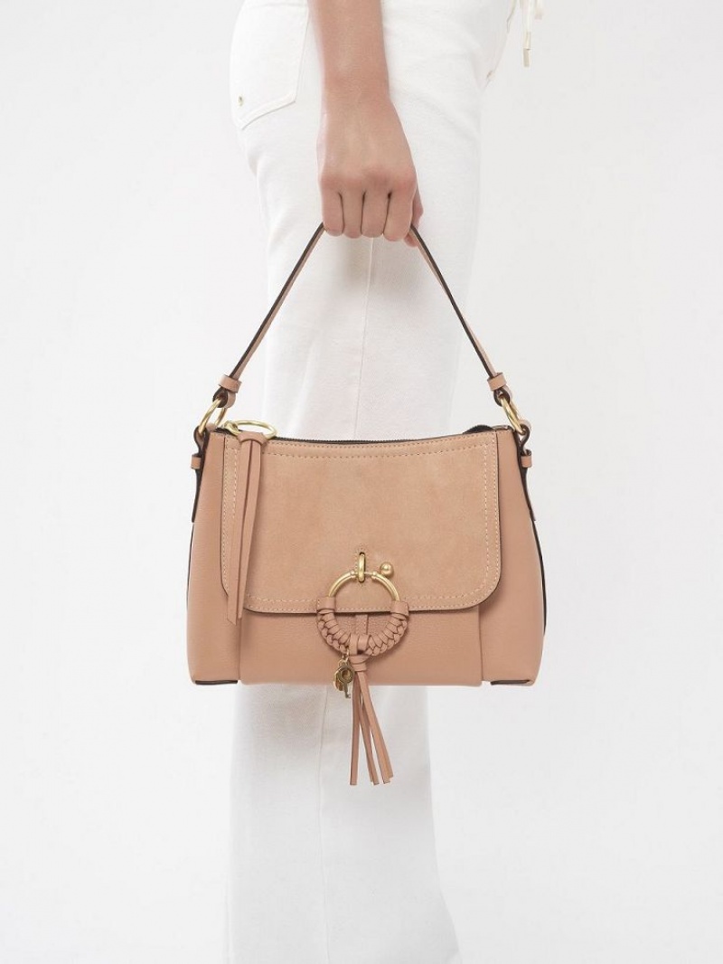 Chloe Joan Small Skuldertasker Kaffe Lyserød | CHE-SR14697