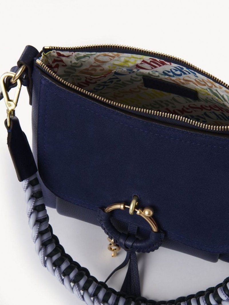 Chloe Joan Small Skuldertasker Mørkeblå | CHE-SR14647